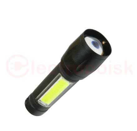 Фонарь ручной аккумуляторный (карманный)  KocAc1011Lith, 3W , аккум. 3,7V  0,6 Ah, 140Lm - 1,5 часа, 70 Lm - 3 часа, Космос