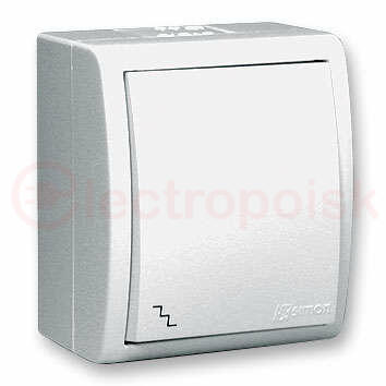 Simon15 Aqua Выключатель проходной (переключатель) IP54 10А 250В винтовой зажим S15A белый