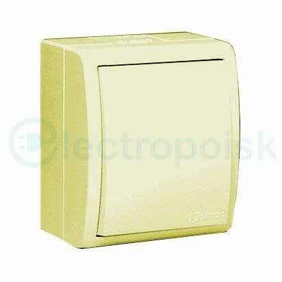 Выключатель одноклавишный, IP54 10А 250В винтовой зажим, S15A слоновая кость
